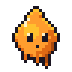 An amber spirit, orange and glowing.