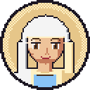 Sister Clara, in a white veil.