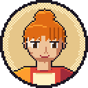 Nerea, red-haired, with her hair up.