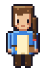 Enna, one of the twins, with her staff.
