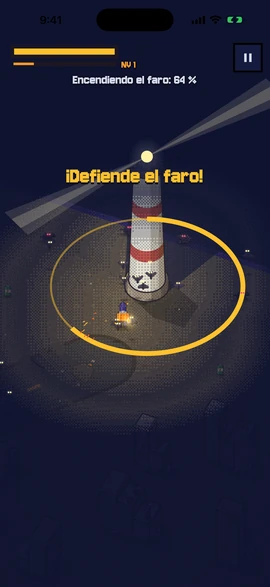Lumbre, la última luz screenshot: defending the beacon while it lights up.