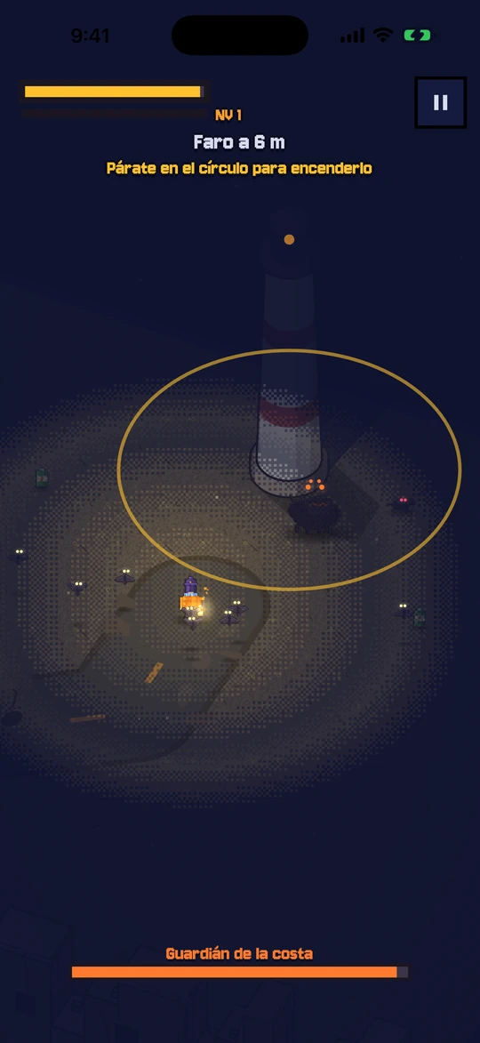 The coast guardian shows up when you light the zone's last beacon.