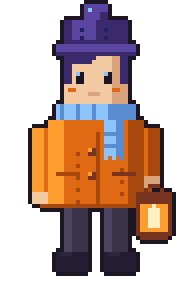 The lamplighter with the copper lamp.