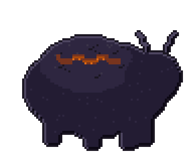 A guardian: big, hunched and horned.